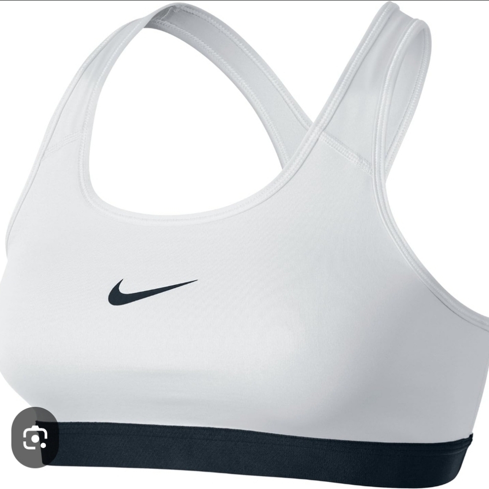 Nike Women's White and Black Sports Bra